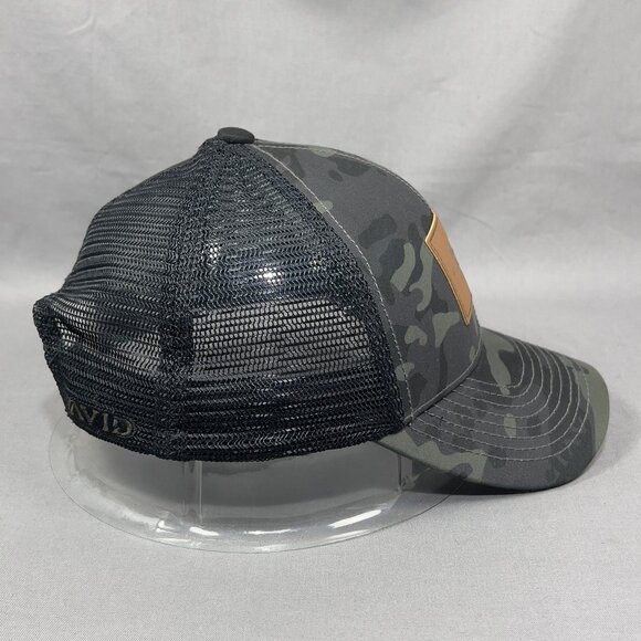 Avid Fishing Gear Snapback Hat Cap Black Camouflage Trucker Outdoor Patch Mens - Picture 5 of 13